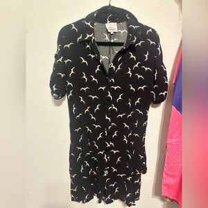 Polani Iwa bird Black and White Romper